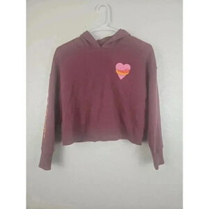 Old Navy Purple Choose Love Hooded Pullover Hoodie Large Girls